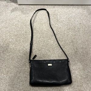 Black leather coach crossbody bag